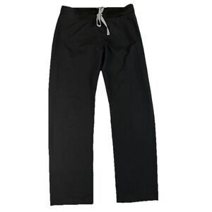 Figs Black Straight-Leg Pants with Light Gray Drawstring